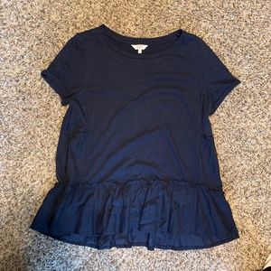 Crown & Ivy Shirt with Ruffle Bottom